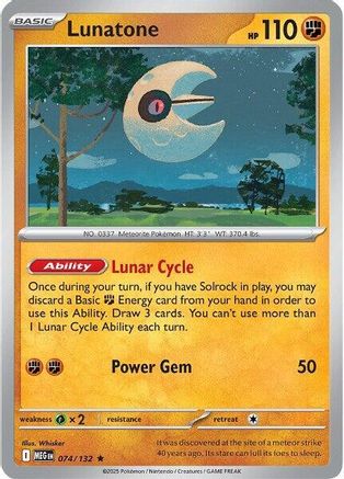 Image of Lunatone (Non-Holo) 074/132  Deck Exclusives - Rare
