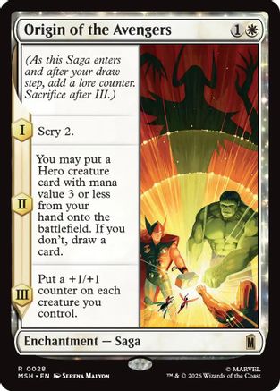 Image of Origin of the Avengers (MSH-028) - Marvel Super Heroes Foil