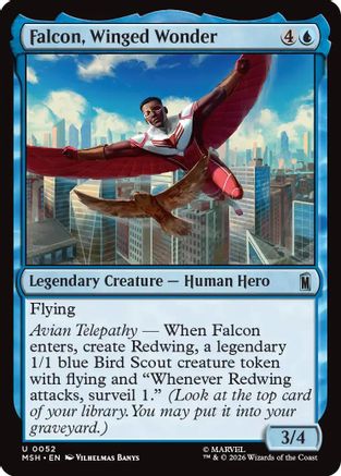 Image of Falcon, Winged Wonder (MSH-052) - Marvel Super Heroes Foil