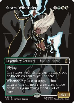 Image of Storm, Windrider (Borderless) (MSH-375) - Marvel Super Heroes Foil