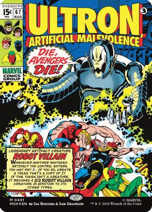 Image of Ultron, Artificial Malevolence (Borderless) (0401) (MSH-401) - Marvel Super Heroes Foil