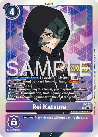 Image of Rei Katsura (Official Store Tournament 2026 Vol. 3 Winner) (P-242) - Digimon Promotion Cards Foil