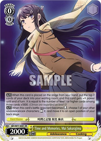 Image of Time and Memories, Mai Sakurajima [Rascal Does Not Dream of a Dreaming Girl]