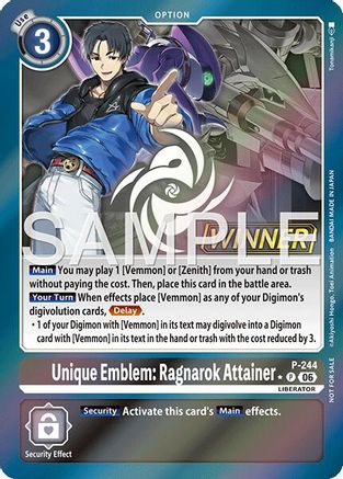 Image of Unique Emblem: Ragnarok Attainer (Official Store Tournament 2026 Vol. 3 Winner) (P-244) - Digimon Promotion Cards Foil