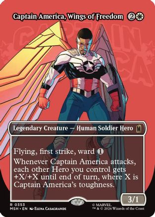 Image of Captain America, Wings of Freedom (Borderless) (MSH-353) - Marvel Super Heroes