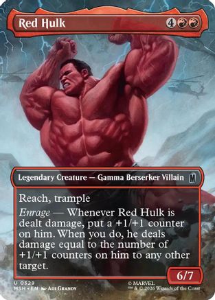 Image of Red Hulk (Borderless) (MSH-329) - Marvel Super Heroes Foil