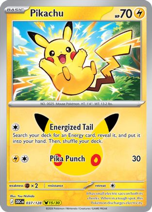 Image of Pikachu 037/128  - Holofoil ME 30th Celebration - None