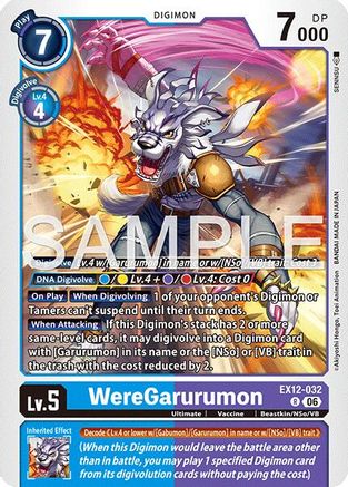 Image of WereGarurumon (EX12-032) - Digital World Shambala Foil