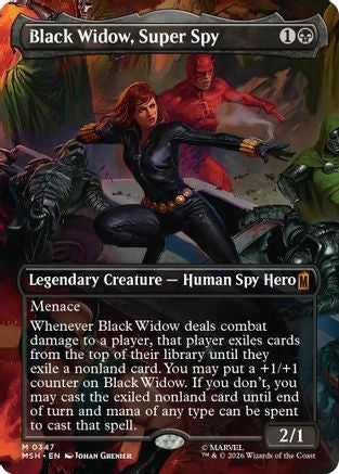 Image of Black Widow, Super Spy (Borderless) (0347) (MSH-347) - Marvel Super Heroes Foil