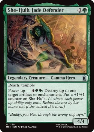 Image of She-Hulk, Jade Defender (MSH-188) - Marvel Super Heroes Foil