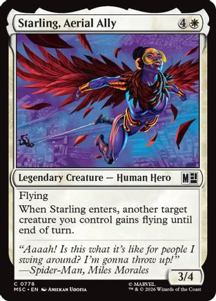 Image of Starling, Aerial Ally (MSC-778) - Commander: Marvel Super Heroes