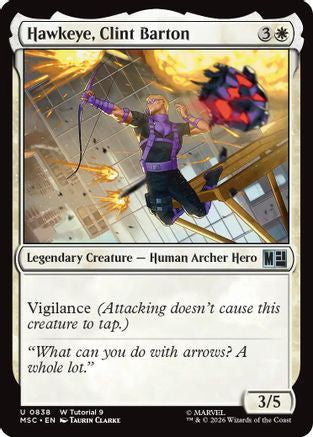 Image of Hawkeye, Clint Barton (0838) (MSC-838) - Commander: Marvel Super Heroes