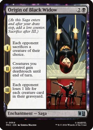 Image of Origin of Black Widow (MSC-664) - Commander: Marvel Super Heroes