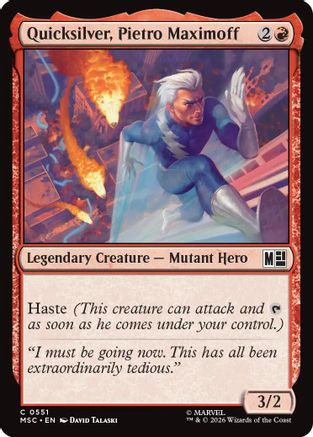Image of Quicksilver, Pietro Maximoff (0551) (MSC-551) - Commander: Marvel Super Heroes