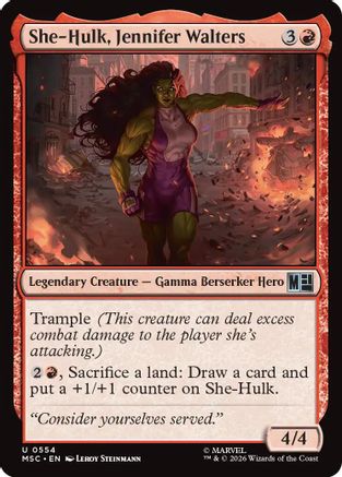 Image of She-Hulk, Jennifer Walters (MSC-554) - Commander: Marvel Super Heroes Foil
