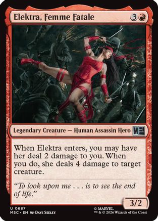 Image of Elektra, Femme Fatale (MSC-687) - Commander: Marvel Super Heroes Foil