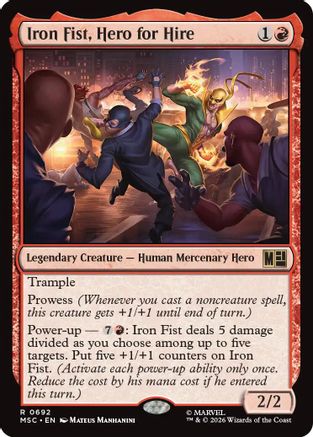 Image of Iron Fist, Hero for Hire (MSC-692) - Commander: Marvel Super Heroes Foil