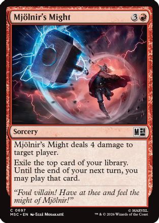 Image of Mjollnir's Might (MSC-697) - Commander: Marvel Super Heroes Foil