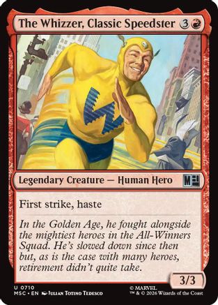 Image of The Whizzer, Classic Speedster (MSC-710) - Commander: Marvel Super Heroes Foil