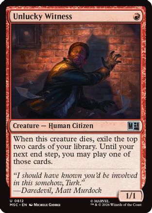 Image of Unlucky Witness (MSC-812) - Commander: Marvel Super Heroes