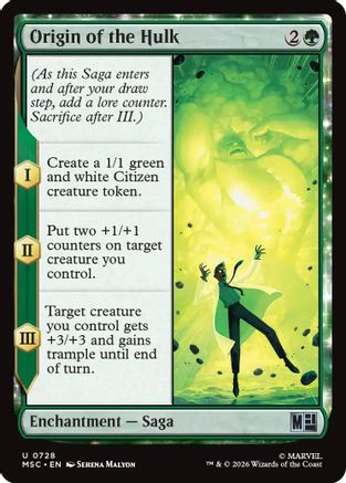 Image of Origin of the Hulk (MSC-728) - Commander: Marvel Super Heroes Foil