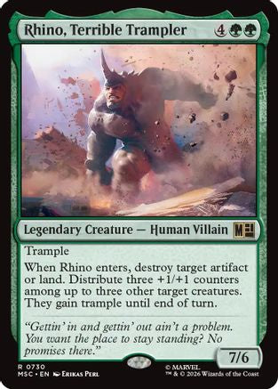 Image of Rhino, Terrible Trampler (MSC-730) - Commander: Marvel Super Heroes Foil