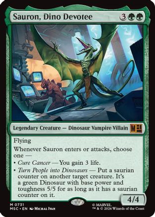 Image of Sauron, Dino Devotee (MSC-731) - Commander: Marvel Super Heroes Foil