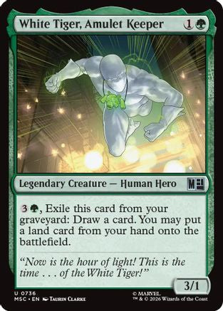 Image of White Tiger, Amulet Keeper (MSC-736) - Commander: Marvel Super Heroes