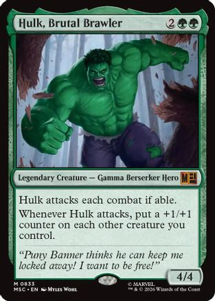 Image of Hulk, Brutal Brawler (MSC-833) - Commander: Marvel Super Heroes