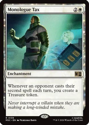 Image of Monologue Tax (Surge Foil) (MSC-139) - Commander: Marvel Super Heroes Foil