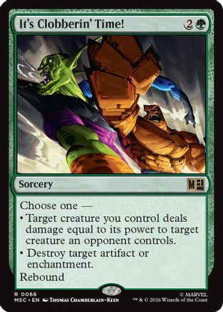 Image of It's Clobberin' Time! (Surge Foil) (MSC-066) - Commander: Marvel Super Heroes Foil
