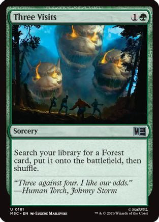 Image of Three Visits (Surge Foil) (MSC-181) - Commander: Marvel Super Heroes Foil