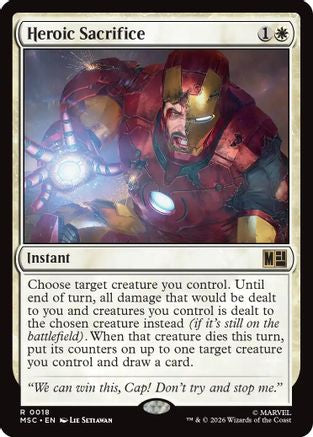 Image of Heroic Sacrifice (Surge Foil) (MSC-018) - Commander: Marvel Super Heroes Foil
