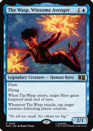 Image of The Wasp, Winsome Avenger (Surge Foil) (MSC-039) - Commander: Marvel Super Heroes Foil