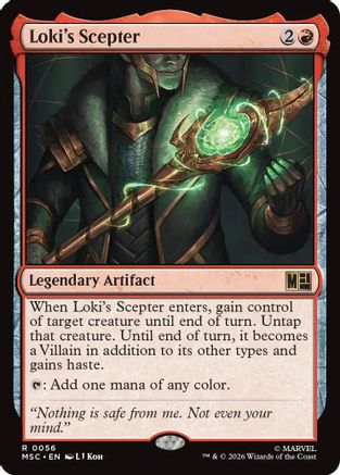Image of Loki's Scepter (Surge Foil) (MSC-056) - Commander: Marvel Super Heroes Foil