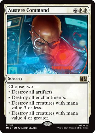 Image of Austere Command (Surge Foil) (MSC-121) - Commander: Marvel Super Heroes Foil