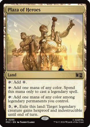 Image of Plaza of Heroes (Surge Foil) (MSC-255) - Commander: Marvel Super Heroes Foil