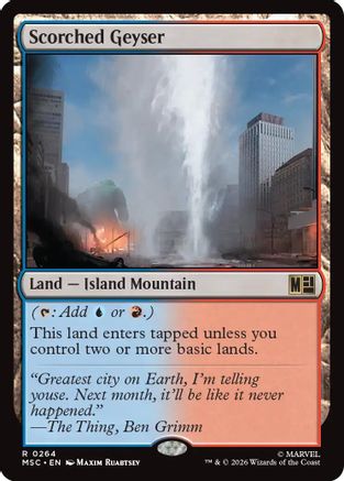 Image of Scorched Geyser (Surge Foil) (MSC-264) - Commander: Marvel Super Heroes Foil