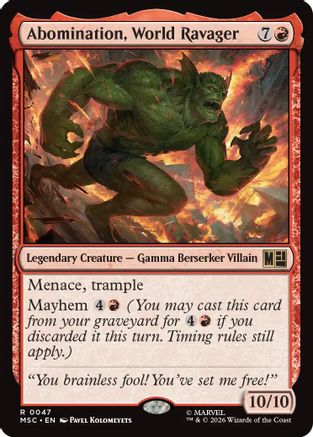 Image of Abomination, World Ravager (MSC-047) - Commander: Marvel Super Heroes
