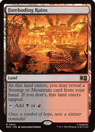 Image of Foreboding Ruins (Surge Foil) (MSC-244) - Commander: Marvel Super Heroes Foil