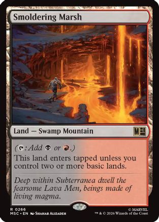 Image of Smoldering Marsh (Surge Foil) (MSC-266) - Commander: Marvel Super Heroes Foil