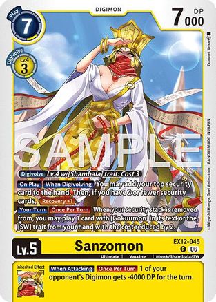 Image of Sanzomon (EX12-045) - Digital World Shambala Foil