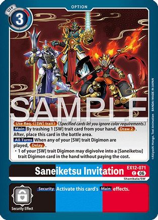 Image of Saneiketsu Invitation (EX12-071) - Digital World Shambala