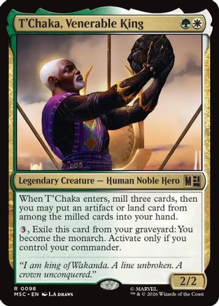 Image of T'Chaka, Venerable King (Surge Foil) (MSC-098) - Commander: Marvel Super Heroes Foil
