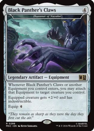 Image of Black Panther's Claws - Hammer of Nazahn (Surge Foil) (MSC-286) - Commander: Marvel Super Heroes Foil