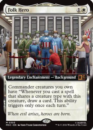 Image of Folk Hero (Extended Art) (MSC-305) - Commander: Marvel Super Heroes Foil