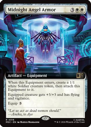 Image of Midnight Angel Armor (Extended Art) (MSC-316) - Commander: Marvel Super Heroes Foil