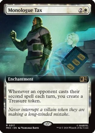 Image of Monologue Tax (Extended Art) (MSC-317) - Commander: Marvel Super Heroes Foil