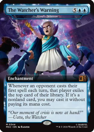 Image of The Watcher's Warning - Mind's Dilation (Extended Art) (MSC-344) - Commander: Marvel Super Heroes Foil