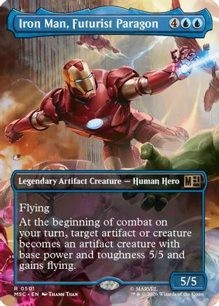 Image of Iron Man, Futurist Paragon (Borderless) (MSC-501) - Commander: Marvel Super Heroes Foil